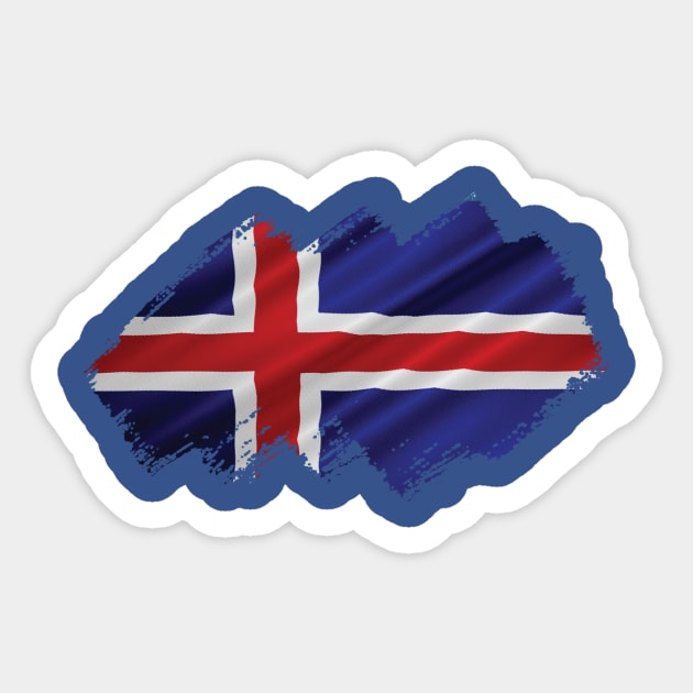 The Flag of Iceland Sticker by Teemperor